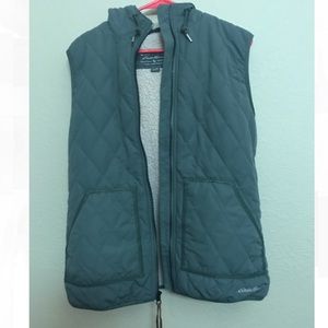 Eddie Bauer Vest Army Green Medium with Hood